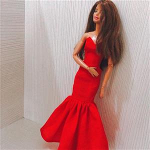 پیراهن یلدایی عروسک باربی مناسب باربی لاغر(کالکشن یلدا)