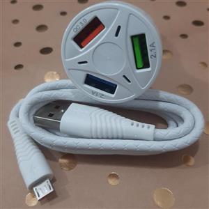 شارژر فندکی فست شارژ به همراه یک کابل کنفی میکرو مدل ARSON AN-C31