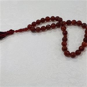 تسبیح عقیق 33 عددی تراش خورده