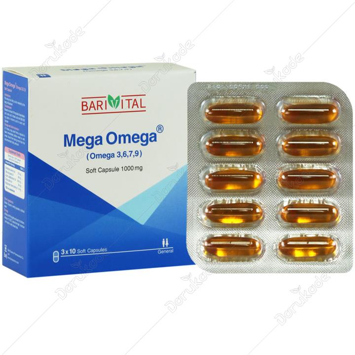 کپسول نرم مگا امگا باریویتال بسته 30 عددی