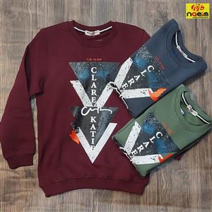 بلوز دورس پینه سه نخ پسرانه یه گرد تو پنبه ای ضخیم سایز 65 و  70 سنین 11 تا 14 سال پاییزه زمستانی گرم