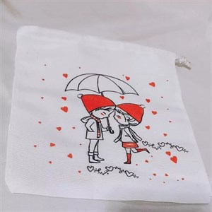 ساک دستی پارچه ای متقال طرح عشق سایز 20-25