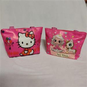 کیف دخترونه بچگانه طرح یونیکورن خوشگل دو طرف چاپ رنگ سرخ آبی