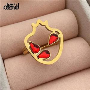 انگشتر استیل انار، بسیار شیک و پرفروش، مناسب شب یلدا