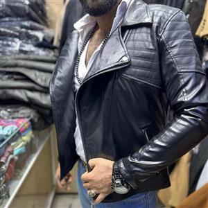 کاپشن چرم زیپ کج