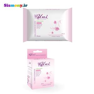 دستمال مرطوب پاک کننده پوست های چرب یونی لد 20 عددی uni led antibacterial hand cleansing wet wipes oily skin