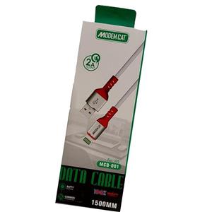 کابل شارژ آیفون مودم کت مدل MCB-001 طول 1.5 متر 2 امپر سفید