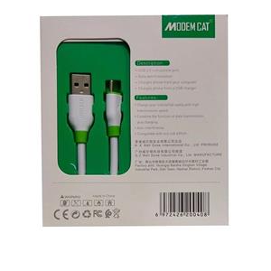 کابل شارژتایپ سی مودم کت مدل 007-MCBطول 12000 2.4 امپرUSB to TYPE-C