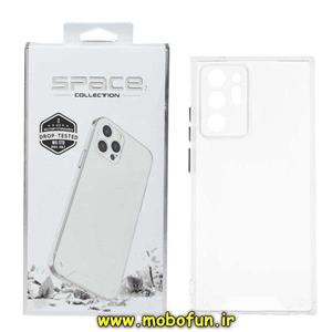 قاب گوشی Galaxy Note 20 Ultra سامسونگ اورجینال اسپیس Space طرح طلقی شیشه ای شفاف دکمه کرومی محافظ لنز دار کد 144