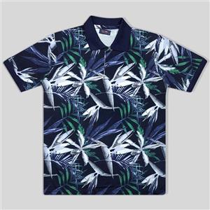 پولوشرت مردانه نخی هاوایی طرح برگ کد 122022