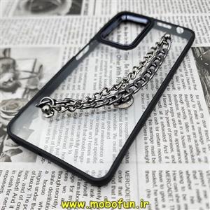قاب گوشی Redmi Note 11 Pro 4G Global - Redmi Note 11 Pro 5G Global شیائومی اورجینال متال کیس Metal طرح پشت طلق شفاف دور سیلیکونی دستبندی کارتیر مشکی کد 330