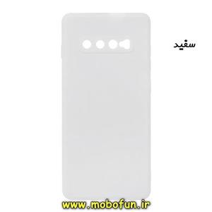 قاب گوشی Galaxy S10 Plus سامسونگ طرح سیلیکونی ژله ای TPU سفید کد 110