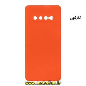 قاب گوشی Galaxy S10 Plus سامسونگ طرح سیلیکونی ژله ای TPU نارنجی کد 115
