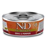 کنسرو گربه ان دی N&D با طعم بلدرچین و کدو حلوایی ۸۰ گرم (Farmina N&D Canned Cat Food With quail , pumpkin)