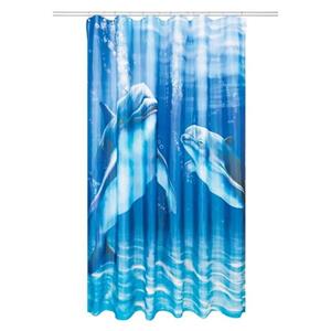 پرده حمام پلی استر از شرکت لیوارنو آلمان ابعاد 180 .200 طرح دلفین موجود است 