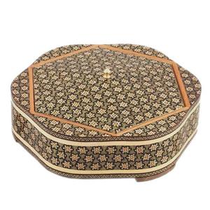شکلات خوری خاتم کاری قطر 24 سانت اعلا اثر استاد قربانی 