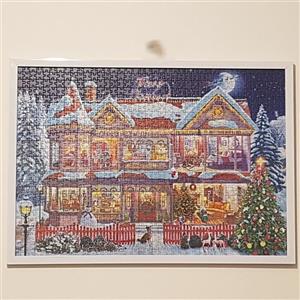 تابلو پازل 1000 تکه کریسمس سایز50در70 بهمراه قاب\nتکمیل شده و آماده