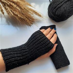 دستکش نیمه زنانه لمه دار