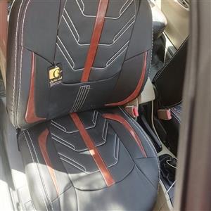 روکش صندلی تمام چرم مشکی طرح چوب شرکت گرند