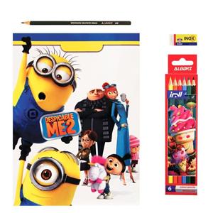 دفتر نقاشی مدادرنگی پاک کن مداد مشکی