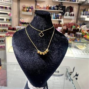 گردنبند ، طرح 2 لاین ، مدل ونکلیف ، جنس استیل ، رنگ ثابت ، ضد حساسیت