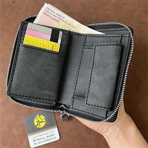 کیف پول دور زیپ چرم