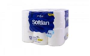 دستمال توالت رولی 12 قلو 3 لایه سافتلن Softlan Ultra Soft Toilet Paper 12pcs 