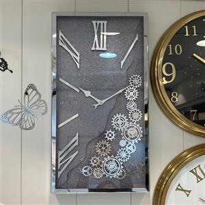 ساعت دیواری مستعطیل سیلور موتور ارام گرد کد 2035