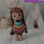 عروسک دست بافت کاموایی مدل دختر هندی بافتنی