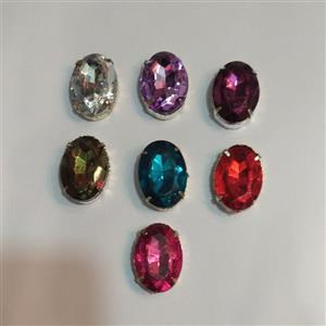 پک 7 رنگ سنگ بیضی پایه دار بزرگ