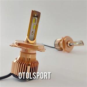 هدلایت csp برند stco پایهh4دوکنتاکت رنگ یخی دارای فن خنک کننده در بسته بندی 2 عددی