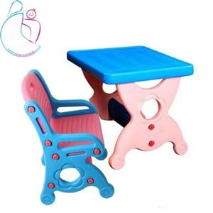 ست میز و صندلی تحریر مانلی رنگ صورتی- آبی 