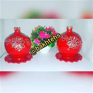 جاشمعی طرح انار سفالی نقطه کوبی شده
