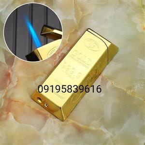 فندک گازی روکش طلا  باحک اسم بهمراه شناسنامه و جعبه