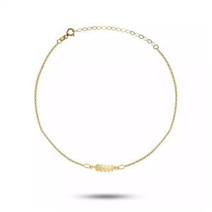 پابند طرح گندمی با زنجیر تنظیم سایز و آبکاری طلا و رنگ ثابت و ضد حساسیت