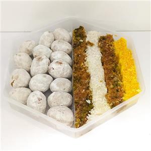 شیرینی سنتی یزد(چهارلوز وقطاب قصراردکان)قطاب،باقلواوسه نوع لوز