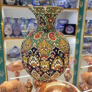 گلدان میناکاری ارتفاع 25 سانت مدل توپول 