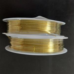 سیم مفتول استیل سایز 0.4 میل طلایی رولی