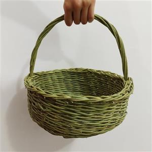 سبد حصیری دستباف دسته دار