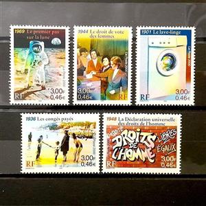 5 عدد تمبر فرانسه 2000