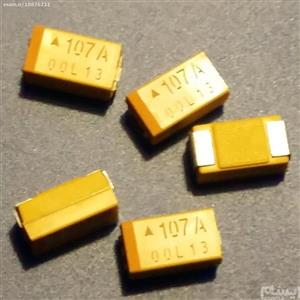 خازن 100MF 10V 2312 (6032) SMD تانتالیوم قیمت 6عدد