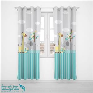 پرده پانچی اتاق کودک طرح زرافه کد A2720