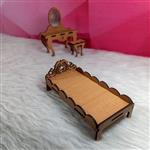 ماکت تخت خواب چوبی کد3-ماکت تختخواب اسباب بازی-ماکت لوازم خانه-ماکت گلدونه