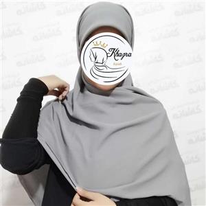 روسری سبز فیلی و طوسی حریر  گرم بالا درجه یک حجاب خضرا