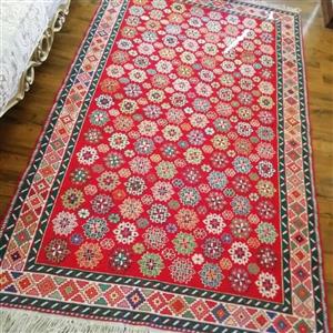 گلیم ورنی پشم دستبافت عشایری آذربایجان طرح گل (200در130)