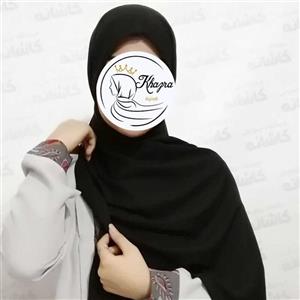 شال مشکی جت بلک کرپ حریر  گرم بالا درجه یک حجاب خضرا