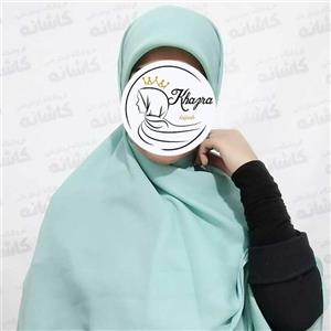 شال سبز آبی کرپ حریر  گرم بالا درجه یک حجاب خضرا