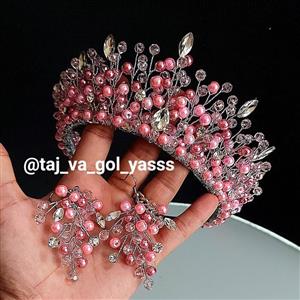 تاج فرحی  تاج ایستاده تاج مروارید تاج کریستالی تاج زیبا و شیک  تاج باشکوه عروس