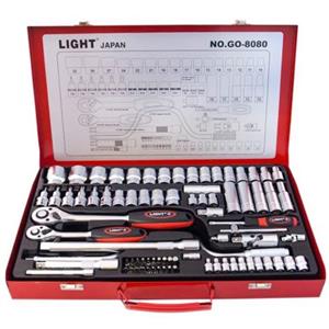 مجموعه 80 عددی آچار بکس لایت مدل GO-8080