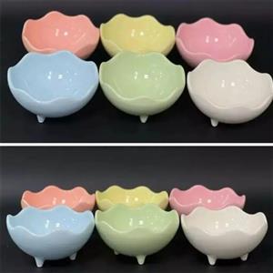 پیاله پایه دار  لب کنگره رنگی رنگی